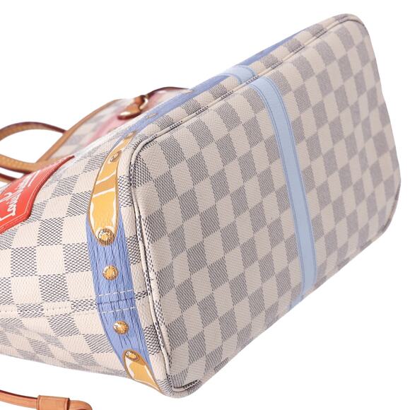 Louis Vuitton Neverfull MM Summer Truck Tote Bag N41065 Azur Damier Canvas - Picture 4 of 9